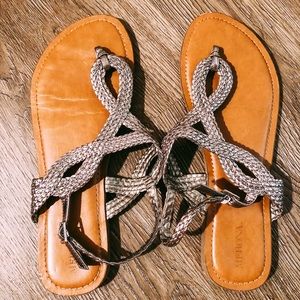 Size 10 silver sandals